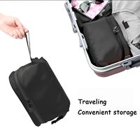 Trousse de Toilette de Voyage Portable Étanche Double Couche avec Double Fermeture Éclair et Sangle de Transport pour Hommes – Pochette de Rangement pour Articles de Rasage, Cosmétiques et Accessoires