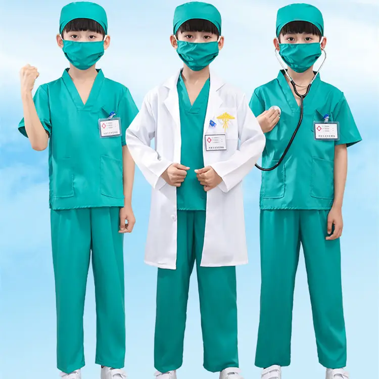 6 adet cadılar bayramı giysileri Surgeon Dr Set kariyer günü Cosplay kostüm hastane hemşire doktor kostüm stetoskop ile