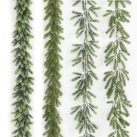 HB-201 guirlande de noël vignes vertes décoration PE feuille verdure pin guirlande
