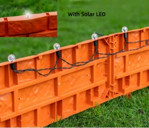 Easy to Assemble No Dig Solar Faux Brick Plastic Garden Edging <b>Border</b> for Outdoor Treated Nature - Product Image 5