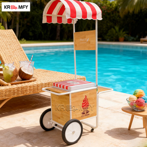 Gelato <b>Ice</b> <b>Cream</b> Fast Food Vending Cart Towable Food Cart with Rust Resistant Metal Construction for Outdoor Use - Product Image 2