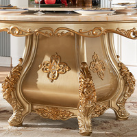 Pas encore d'avis Nouveaux ensembles de salle à manger de style classique européen ensembles de table à manger en bois avec dessus en marbre avec 8 chaises