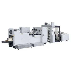 [] Certificado CE Máquina automática de fabricación de bolsas de papel de comestibles con fondo en V de alta velocidad para alimentos