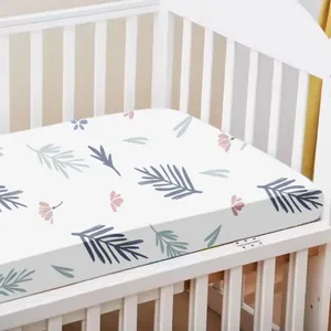 Waterpoof 100% drap-housse en coton bambou biologique drap de lit pour bébé ensemble en coton imprimé personnalisé pour bébés garçons et filles