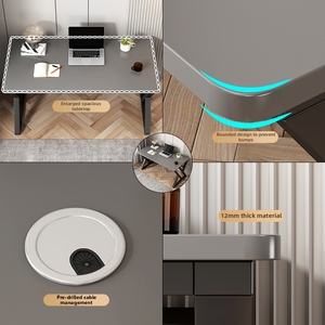 Scrivanie Moderne per <span class=keywords><strong>Computer</strong></span> con Altezza Regolabile, Struttura in Metallo e Piano in Legno, Dimensioni e Colore Personalizzabili per Gaming e Ufficio - Product Image 3