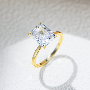 Collection de haute couture exquise SPJ, anneaux en argent sterling 925 avec zircone 5A de 4 carats 8*10 mm pour femmes, fiançailles - Product Image 4