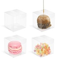 Boîtes cadeaux transparentes en plastique, boîtes à dragées pour macarons, bonbons, mariage, baby shower, fête