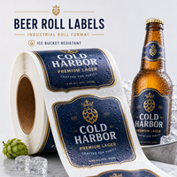 Étiquette de bouteille de bière personnalisée à prix d'usine, autocollant en vinyle résistant à l'eau pour seau à glace, 1 pièce MOQ