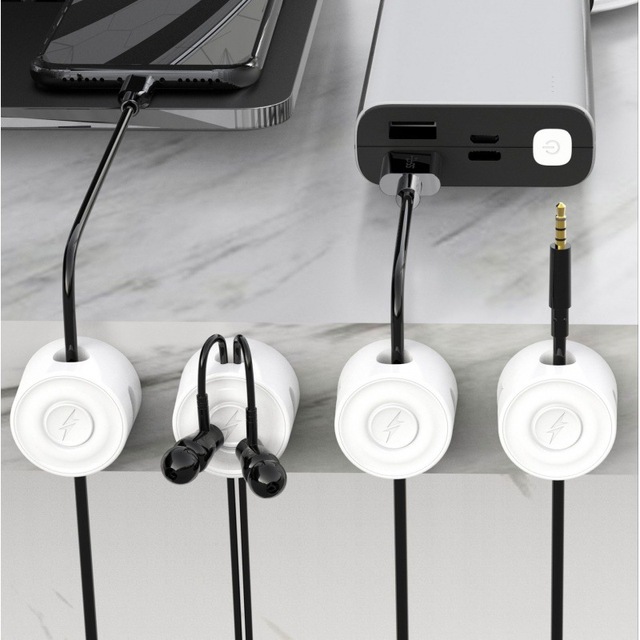 Custom Novel Design Magnetic Plastic Wall Mounted Ecofriendly High Quality Circle Cable Organizer Clips Wholesale