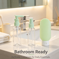 Ensemble de flacons de voyage rechargeables, conteneurs portables pour liquides cosmétiques, flacon pompe à pression, trousse de toilette pour avion