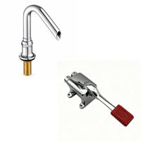 Robinet à pédale monocommande pour eau chaude, filetage G1/2, corps en laiton sans plomb, sans poignée, finition chromée, pour cuisine commerciale