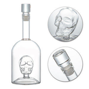750ML Clear BPA-Free <strong>Skull</strong> <strong>Glass</strong> Liquor <strong>Bottle</strong> for Home Spirits Storage - Product Image 6