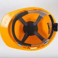 Casque de sécurité personnalisé Histay His-107 jaune en HDPE de type V, 4 points de suspension, taille réglable, certifié EN397 pour la construction