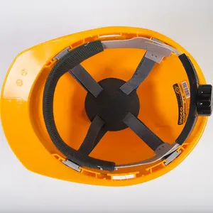 <span class=keywords><strong>Casque</strong></span> de sécurité personnalisé Histay His-107 jaune en HDPE de type V, 4 points de suspension, taille réglable, certifié EN397 pour la construction - Product Image 4