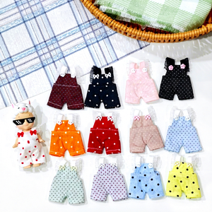 Vêtements miniatures pour poupée de mode de 10 cm : Combinaison à pois avec nœud et volants, short, pour boîte mystère DIY - Product Image 1