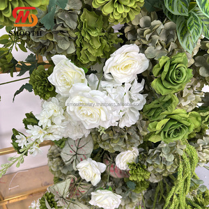 Arrangement de fleurs vertes artificielles pour allées de mariage pour décoration de sol de mariage - Product Image 5
