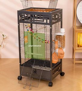 Jaula de Hierro Forjado de Lujo con Techo Abierto para Pájaros, Gran Jaula Dorada para Loros, Decoración para el Hogar, Venta al por Mayor - Product Image 3