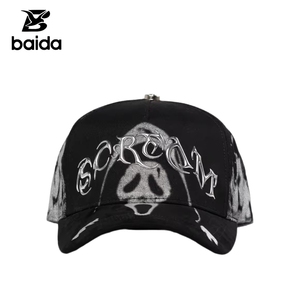 Gorra de Béisbol Gótica al por Mayor con Diseño de Ghost Face, Letras Metálicas Cromadas 3D, Logotipo Completo, Forro, Estilo Urbano, para Hombres y Mujeres - Product Image 1