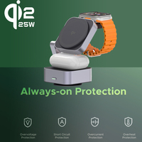 Qi2 3-en-1 30W aspirateur électrique pliable magnétique 5V/3A sortie 30W Station de charge sans fil OTP OVP Protection PD 3.0 fonction