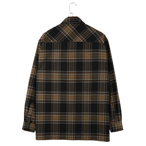 Chemises à manches longues à <span class=keywords><strong>carreaux</strong></span> surdimensionnées de style vintage pour hommes avec logo personnalisé - Product Image 2