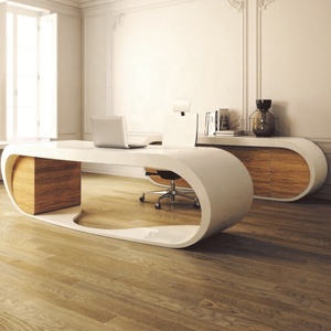 Table de bureau CEO Boss avec armoire mobilier de bureau sur surface <span class=keywords><strong>solide</strong></span> - Product Image 1