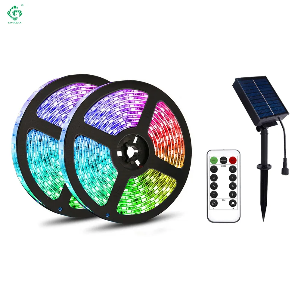 Dải Đèn Led Năng Lượng Mặt Trời Rgb Smd Dải Đèn Led Linh Hoạt 5050 Với Thanh Rgb Từ Xa