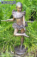 Sculpture de danseuse de ballet en bronze en métal de taille réelle faite à la main de haute qualité pour l'extérieur du jardin à vendre