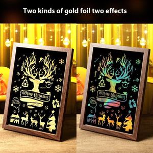 Kit de bricolaje de Navidad, juego completo de lámina de cobre dorado, pintura en relieve, juguetes de dibujo al óleo hechos a mano, plástico del patrimonio cultural inmaterial - Product Image 3