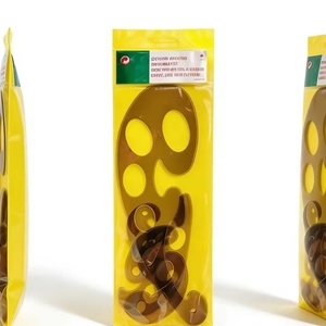 Venta al por mayor de fábrica: Juego de 3 reglas curvas francesas de plástico transparente para dibujo y medición, plantillas de diseño. - Product Image 3