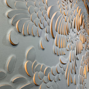 具有防水功能的现代白色皮革雕花墙板刺绣设计 - Product Image 3