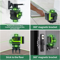 Niveau laser avec trépied, portée 30 m, auto-nivelant, rechargeable, ligne croisée verte, outil de nivellement pour accrocher des tableaux