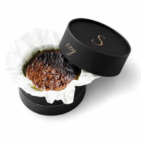 Boîte en carton ronde personnalisée avec logo, qualité alimentaire, pour cheesecake, luxe noir et or, pour gâteau basque