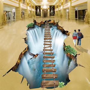 Pegatinas de Vinilo de PVC Autoadhesivas 3D Modernas Impresas Personalizadas para Pisos de Baños con Diseño Gráfico - Product Image 4