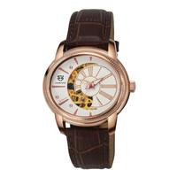 Niche Design ovale creux Miyota mécanique dames montre haut de gamme personnalisé créatif cadran bracelet en cuir boîtier en acier inoxydable