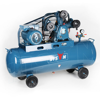 Compresseur d'air industriel à piston entraîné par courroie, marque Bison de Chine, triphasé, 8 bars, 3 kW, 3 cylindres, 150 L, 220 V, 4 CV