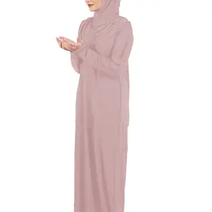 צבע אחיד קל משקל חלב משי ברדס אבאיה גודל חופשי שמלת תפירה לנשימה עבור נשים מוסלמיות גלימת