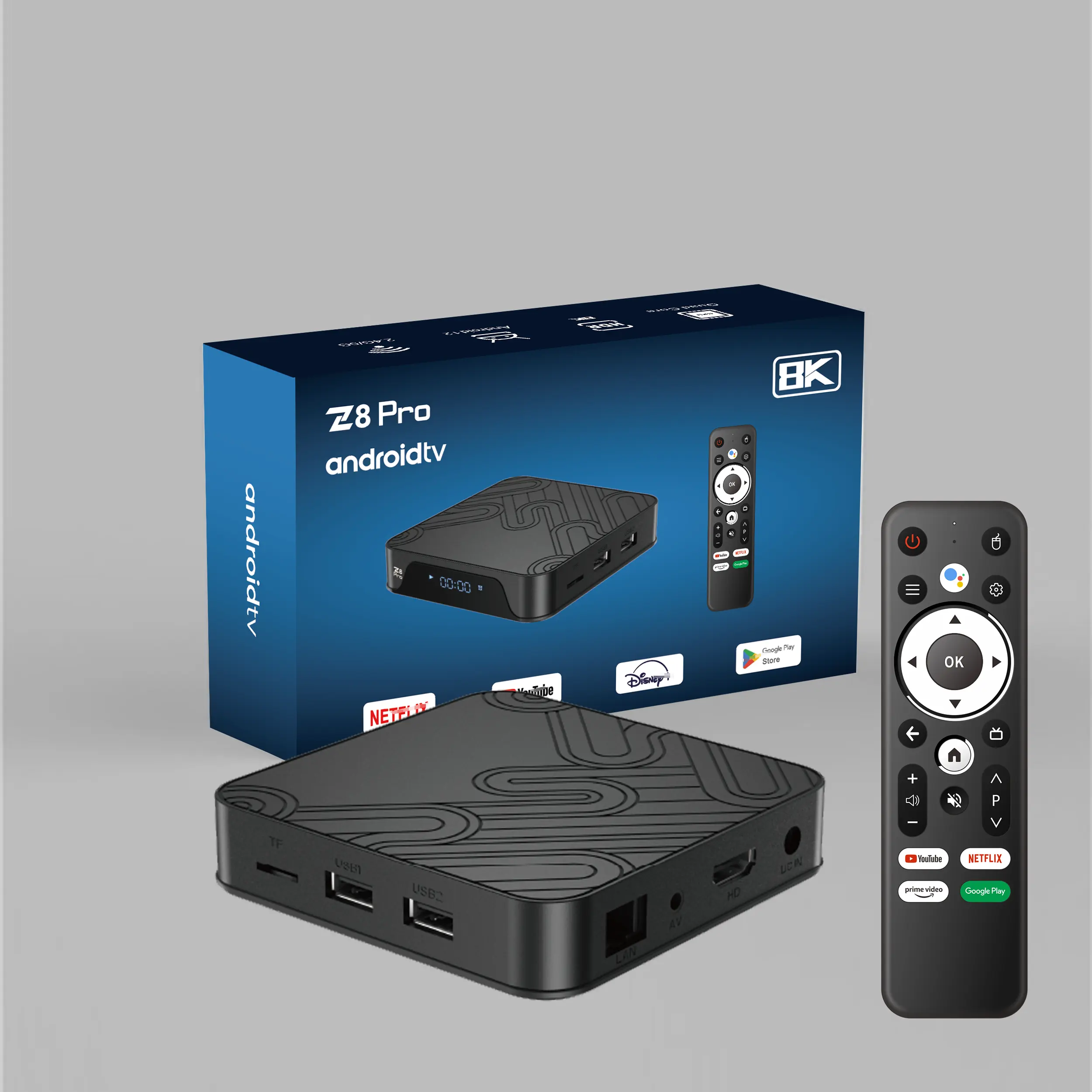 2023 Tv Box Z8 pro ATV H618 con control remoto por voz BT Android 12 5G Wifi 4K 4GB 32GB Smart Android Box Set-Top Box