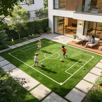 Gazon synthétique tricoté sans remplissage OEM à haute durabilité pour terrains de football et aménagements paysagers