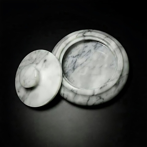 Cenicero de Mármol Negro Pulido Stonekocc con Tapa, Accesorio de Alta Gama para Fumadores, para Espacios de Lujo en Hoteles - Product Image 3