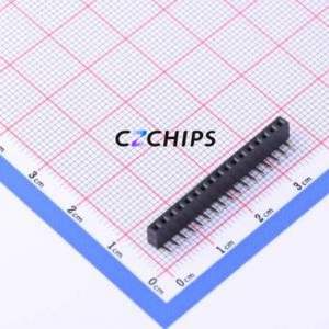 PM200-1-17-W-4.3 Pin Socket Bent Lead Through Hole,P=2mm Connector 1x17P 2mm Square Hole Right Angle Insert - Product Image 1