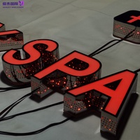 Enseigne LED 3D personnalisée résistante aux intempéries, lettres en acier inoxydable épaisses, signalétique commerciale extérieure pour devanture de magasin