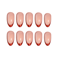 30 pièces de faux ongles en acrylique à presser, style français, faux ongles de haute qualité, faux ongles en amande, étui pour faux ongles, étiquette privée, faux ongles à presser