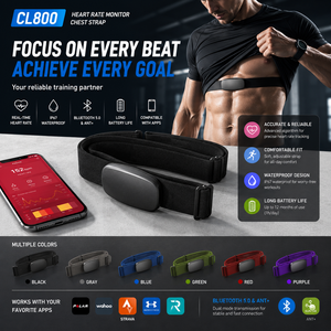 Monitor de Ritmo Cardíaco xBandi CL800 con Correa para el Pecho, Bluetooth 5.0, ANT+, Resistente al Agua IP67, Rastreador de Actividad Física para Hombres, para Correr y Ciclismo - Product Image 1