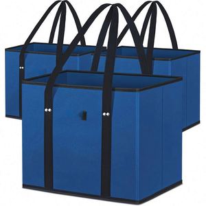 Échantillon gratuit OEM : chariot de courses pliable en PP tissé, imperméable, léger, argenté, avec 5 roues, pour le linge et le rangement domestique - Product Image 3