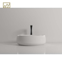 Lavabo de salle de bain en quartz noir KINGS-WING, vasque circulaire à poser sur le comptoir