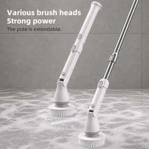 Electric Rechargeable Plastic Cleaning Brush with <strong>Turbo</strong> <strong>Scrub</strong> Squeegee Scrubber-Eco-Friendly Household Use - Product Image 4