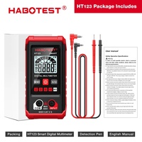 HABOTEST HT123 Multimeter Digital, alat perbaikan kecil otomatis Mini cerdas dengan kemampuan lintas batas