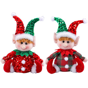 Handmade Cute Christmas Tree Santa Rudolph Dolls Sequin Knitted <b>Hat</b> Party Window Display Wholesale Elf Christmas Figurine Toys - Product Image 5