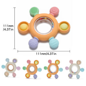 Juguetes de dentición divertidos sin BPA personalizados, anillo masticable de silicona suave de grado alimenticio para recién nacidos, juguetes de silicona para el sol para bebés, mordedor - Product Image 2
