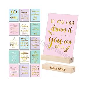 Papier d'impression personnalisé Notes positives de <span class=keywords><strong>motivation</strong></span> Cartes d'affirmation colorées avec support <span class=keywords><strong>en</strong></span> bois - Product Image 1